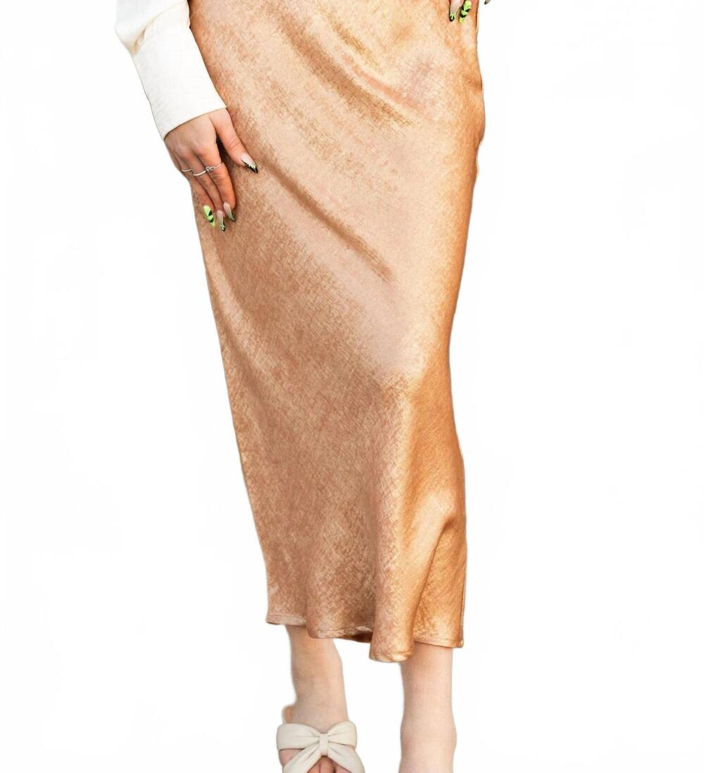 NEW DRESS FORUM sparkle maxi skirt in gold sand